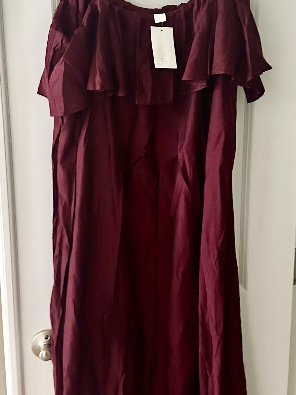 H&M Burgundy Ruffled Maxi Dress - Picture 7 of 10